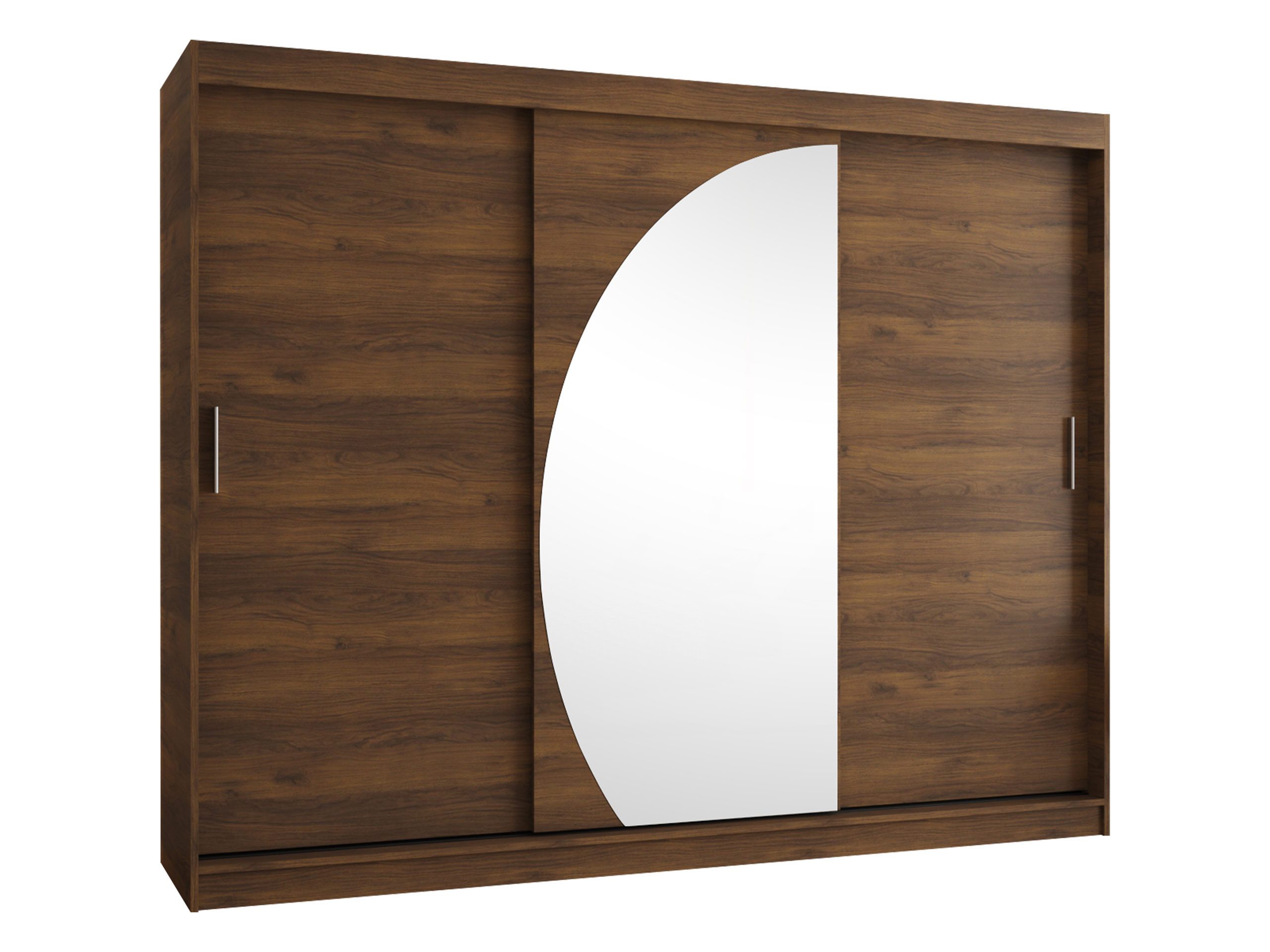 MIRJAN24 Kleiderschrank Wika 250 cm (mit drei Schiebetüren) 250x62x200 cm, Frontspiegel