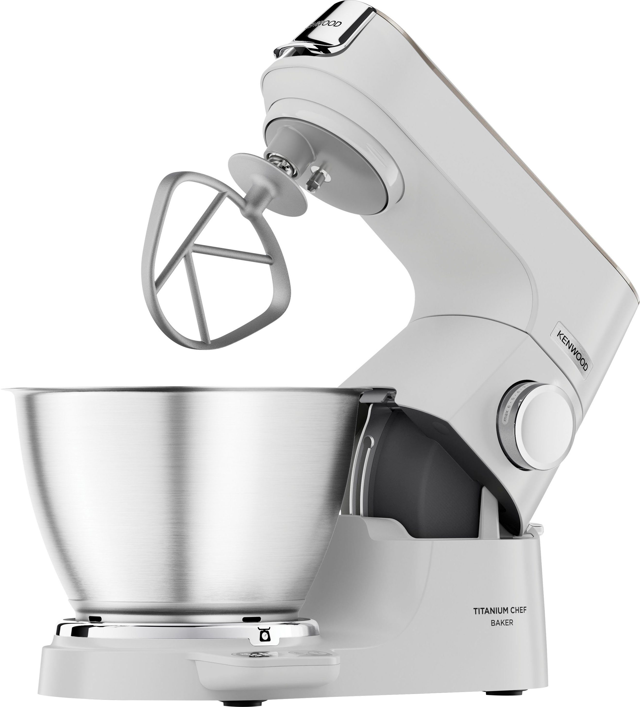 KENWOOD Küchenmaschine Titanium Chef Baker l 1200 W, 5 KVC65.001WH, weiß Schüssel