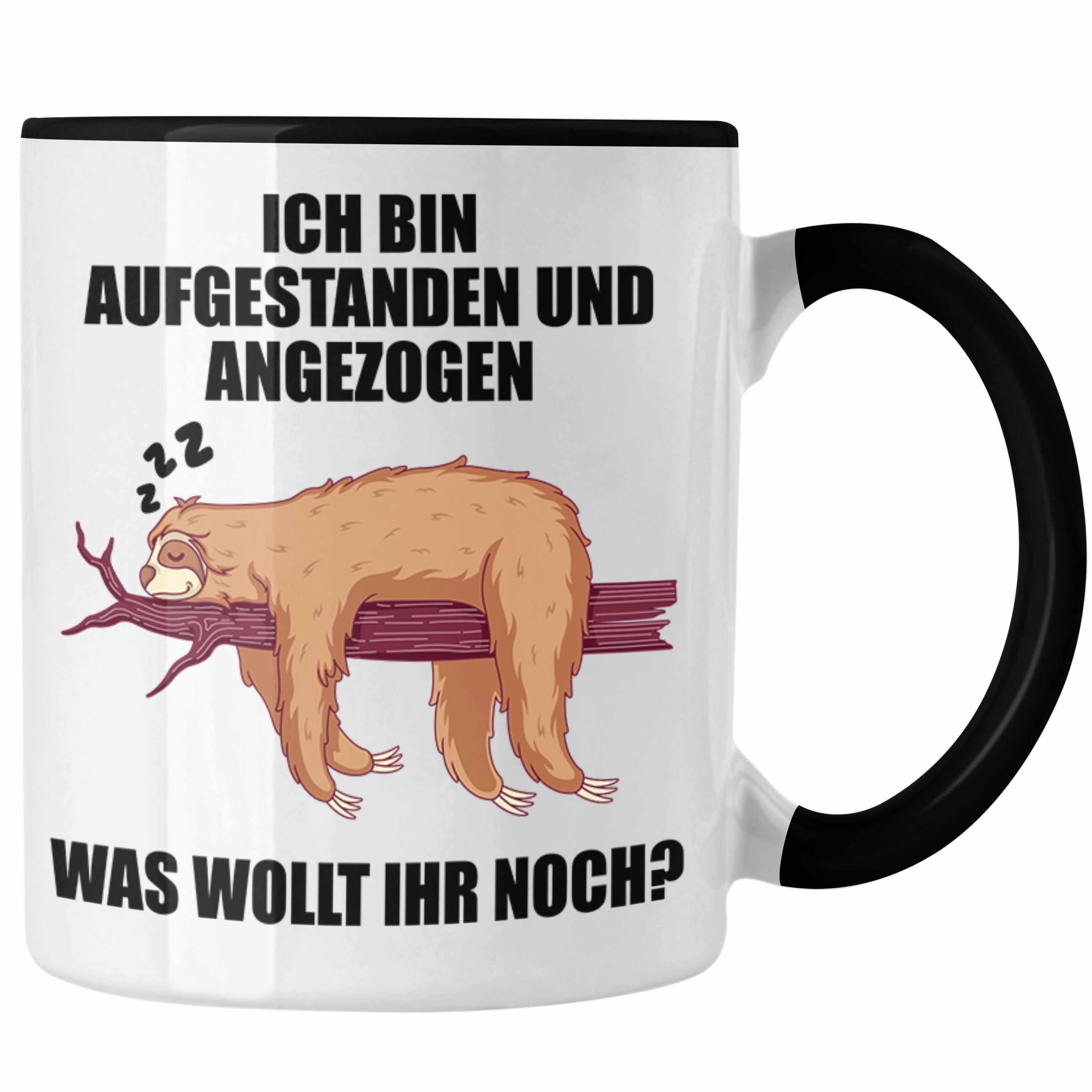 Trendation Tasse Trendation - Fauler mit Schwarz Sprüchen Tasse Lustige Geschenk Arbeitskollege Kollegin Kollege