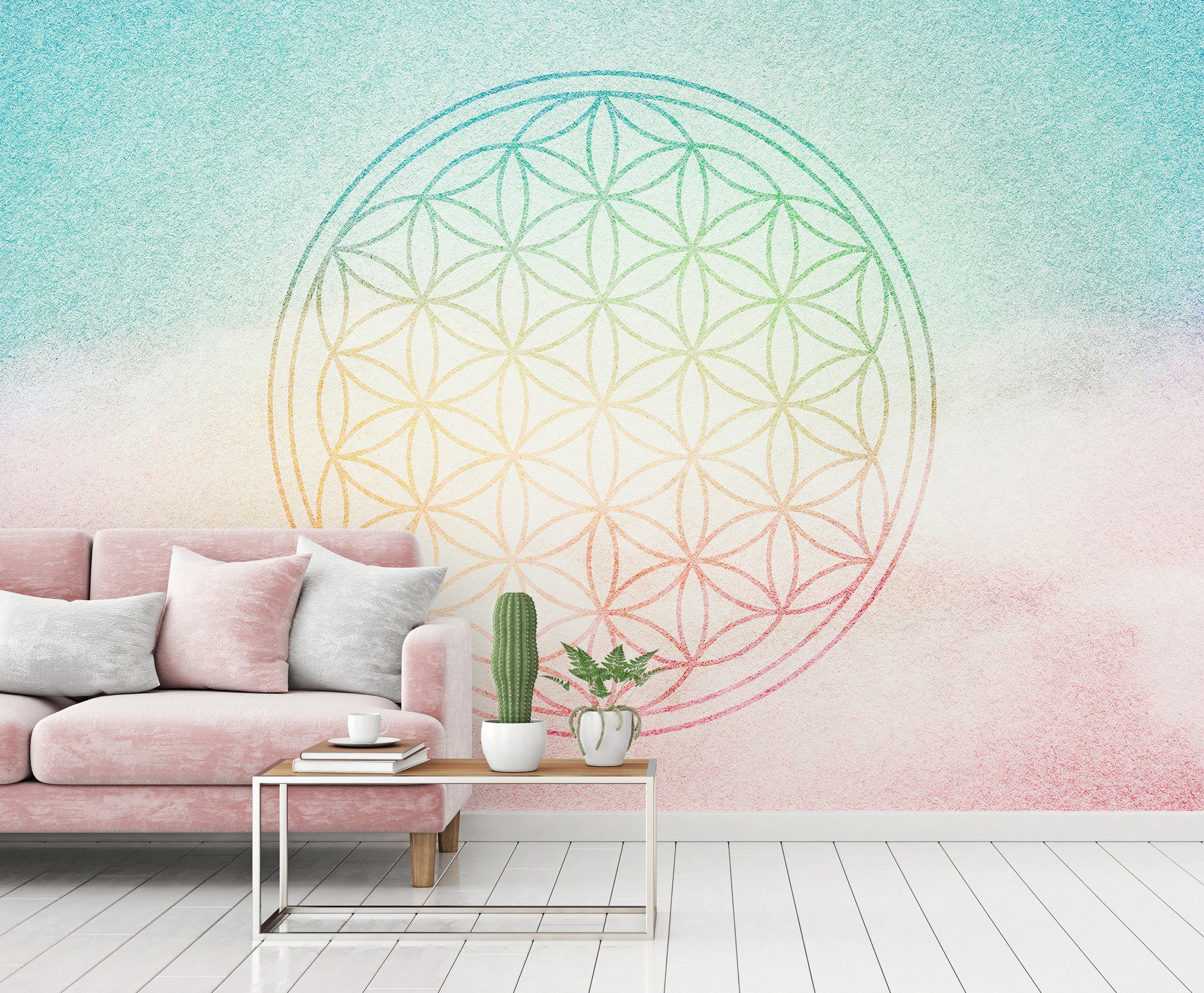 Architects Paper Fototapete Atelier 47 Flower of Life 2, glatt, orientalisch, (4 St), Vlies, Wand, Schräge, Decke