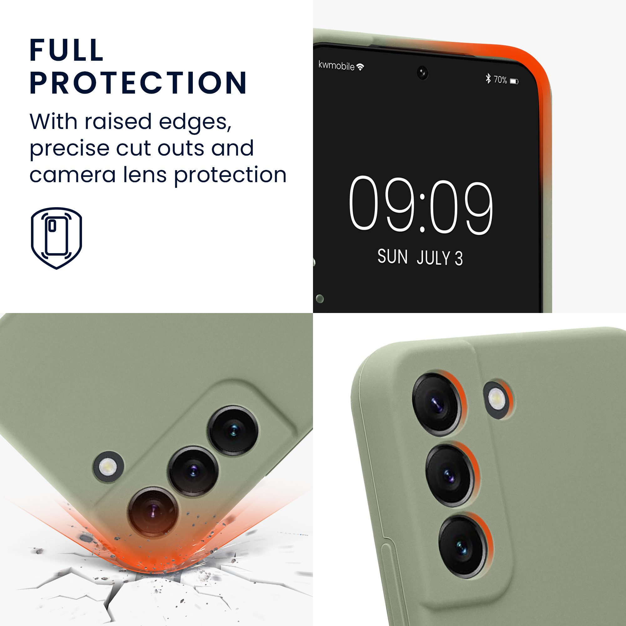 kwmobile Handyhülle Handyhülle für Samsung Galaxy S22 Hülle, Hülle Silikon gummiert - Handyhülle - Handy Case in Graugrün