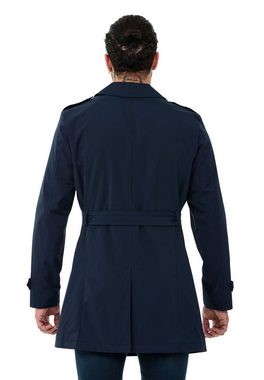 RedBridge Trenchcoat Red Bridge Herren Mantel Trenchcoat Jacke Light Version Navy Blau XL Premium Qualität