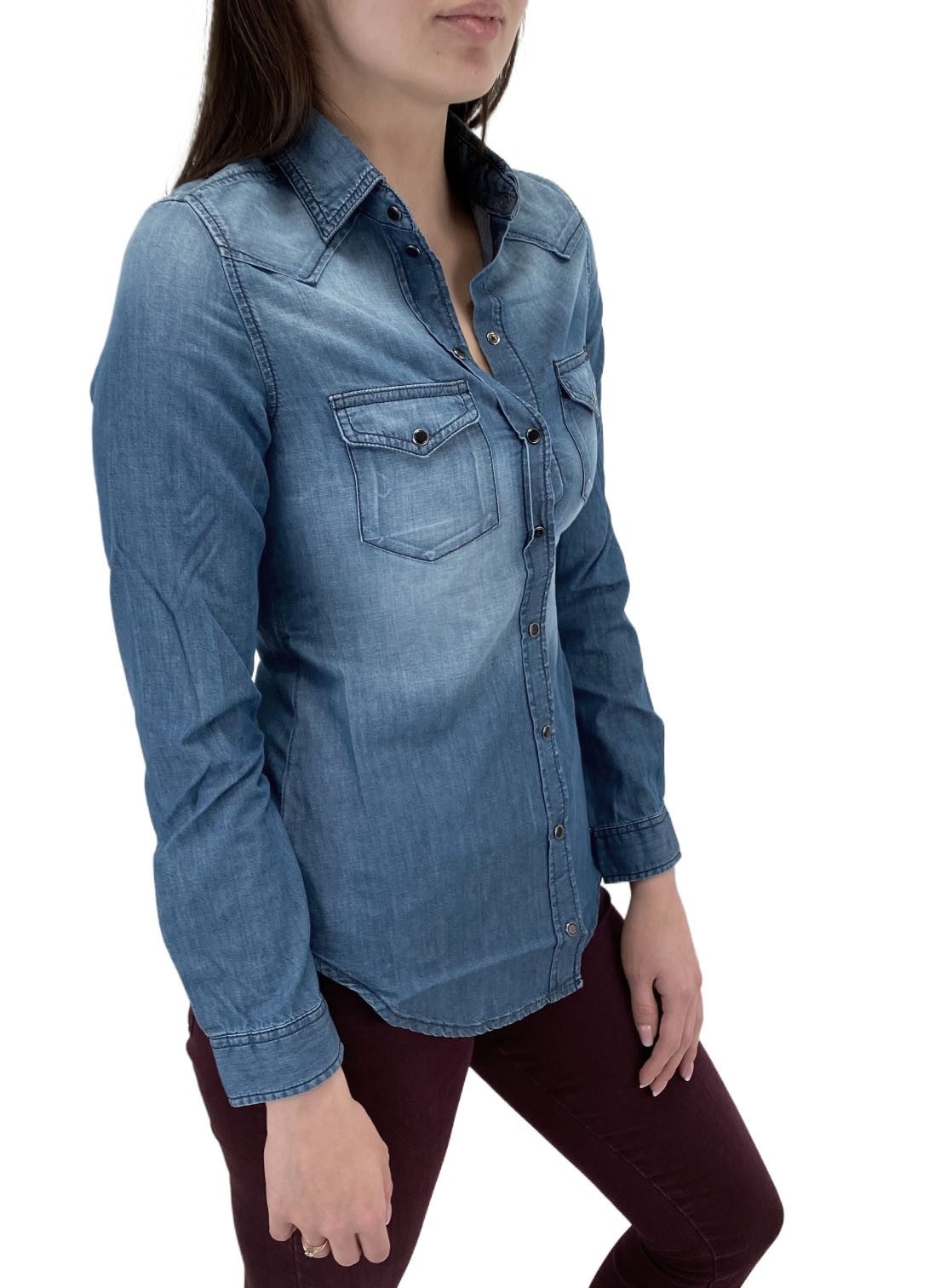 Diesel Langarmhemd Diesel DE-PRATT Camicia Damen Jeanshemd RWAKQ-01