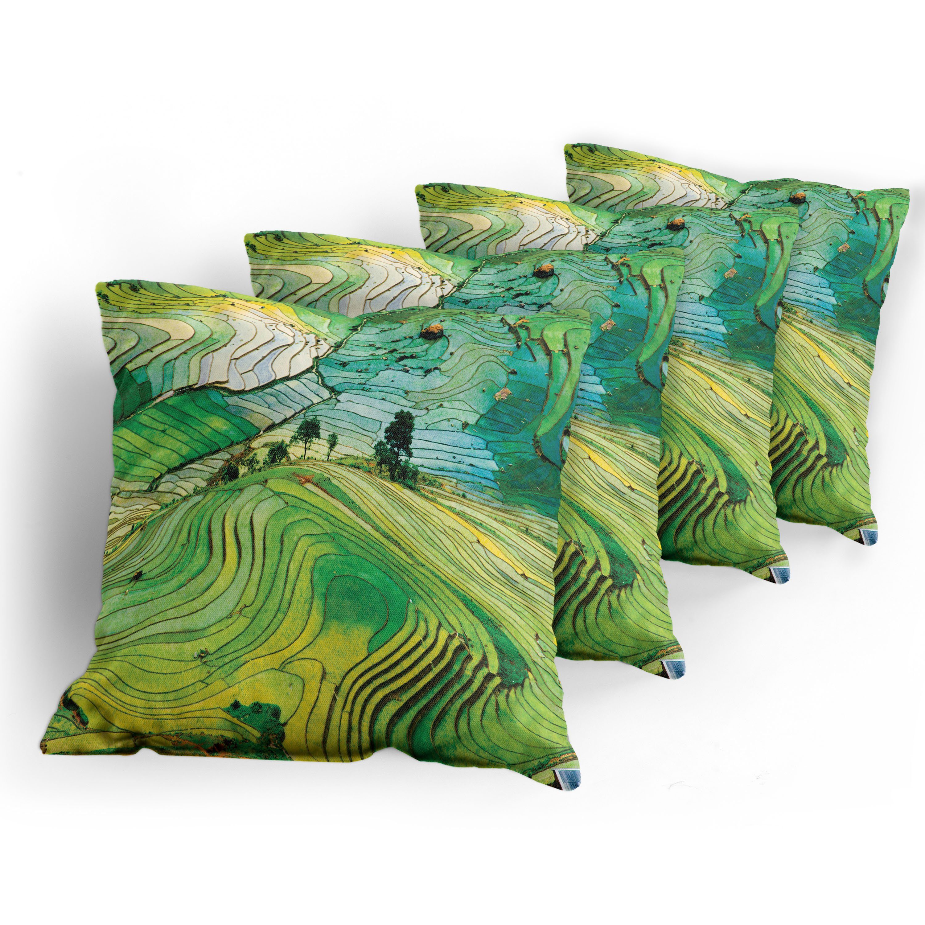 Kissenbezüge Modern Accent Landschaft Digitaldruck, Natur (4 Doppelseitiger Abakuhaus Luft Landschaft Stück)