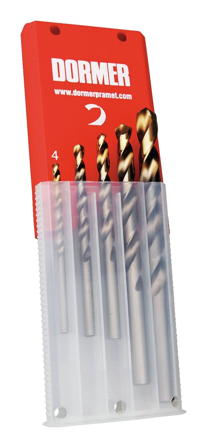 Dormer Spiralbohrer, Set 4-10 mm x1 A002 in Box 118G Typ N 4xD 5-teilig Tin Tip A08910