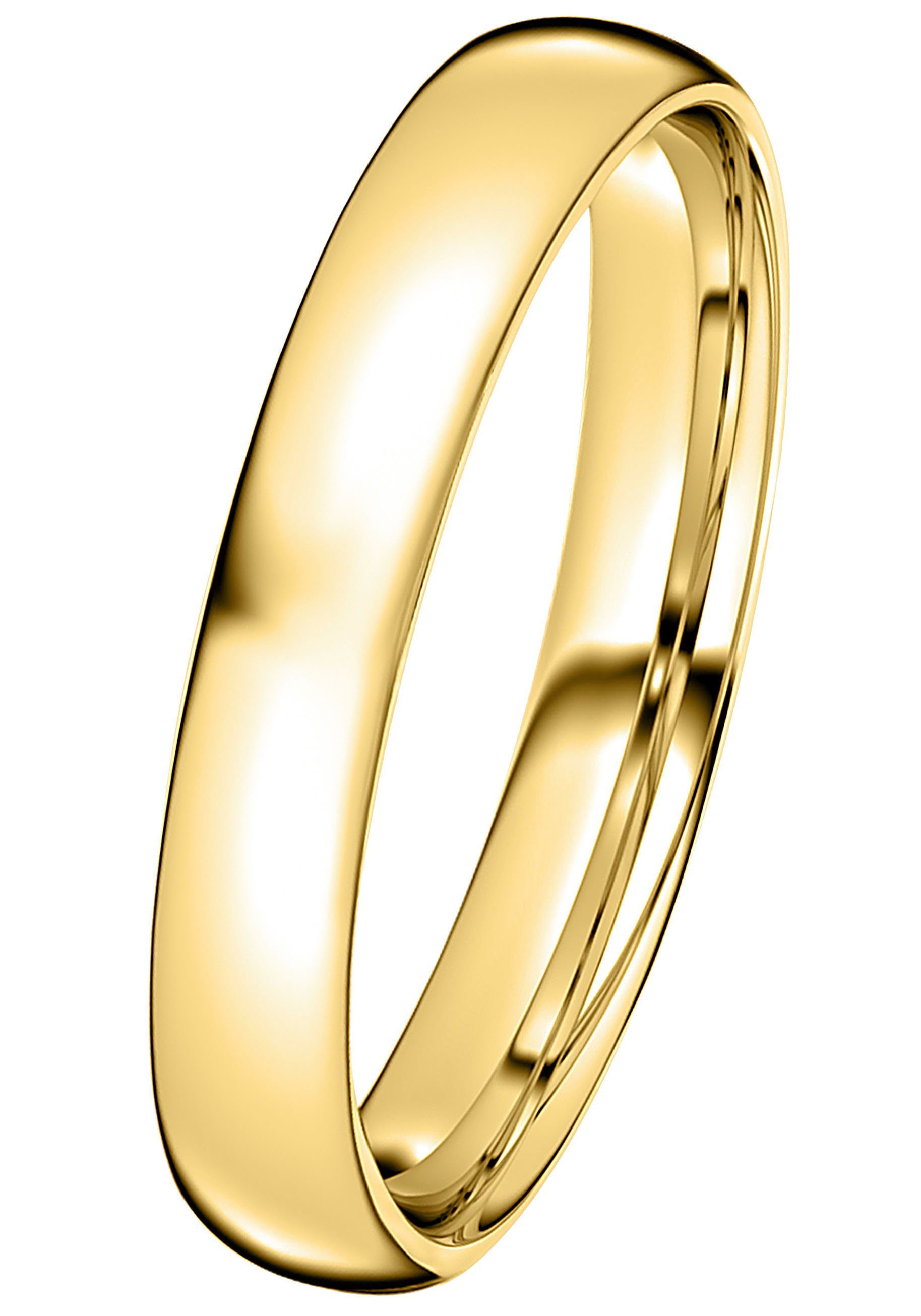 mit LIEBE, ohne gelbgoldfarben Zirkonia Silber Trauring Schmuck 925 Ehering DOOSTI Trauring Partnerring Geschenk o.