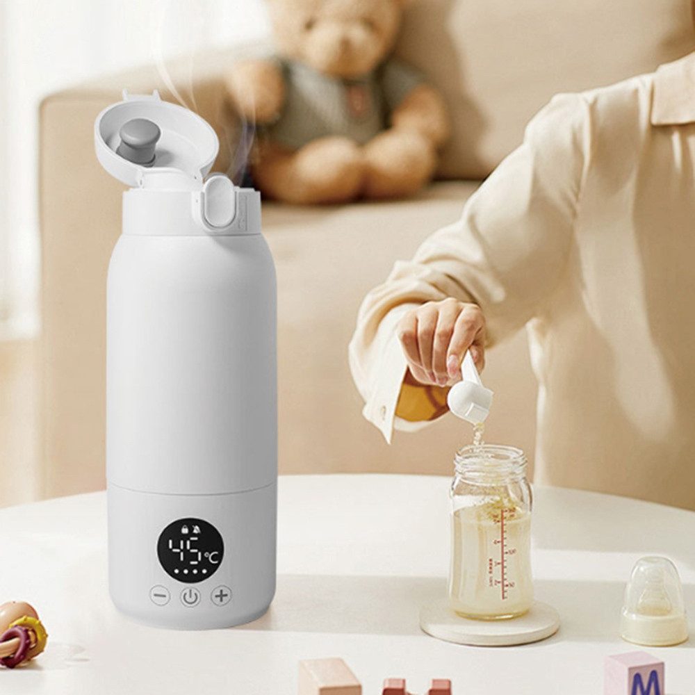 Coonoor Babyflaschenwärmer 500ml Babyflaschenwärmer,Tragbarer Milchwärmer für Reisen, Große Kapazität Thermobecher für den täglichen Gebrauch