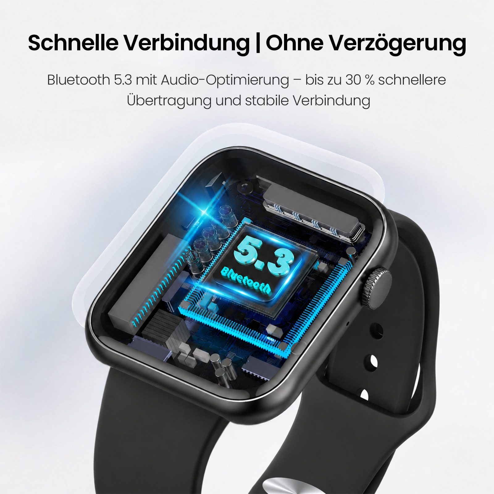 Whraills 2026 Smartwatch Herren Damen 1.83 " AMOLED Display Smartwatch 800mAh Smartwatch, Herzfrequenz-/Atemübungen-/SpO2-/Schlafüberwachung für Android und iOS – Bild 5 von 5
