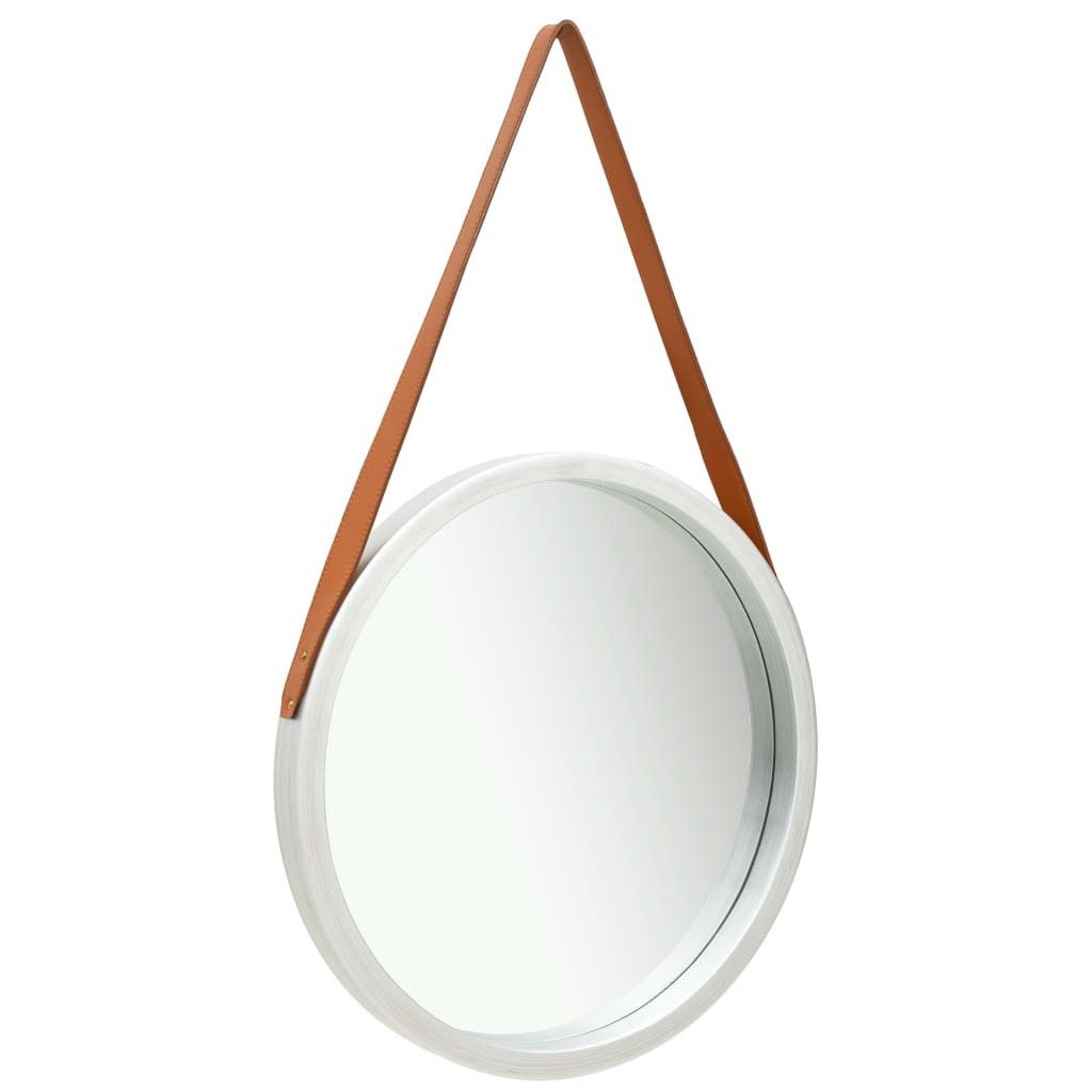 vidaXL Spiegel Wandspiegel mit Gürtel 50 cm Silbern (1-St)