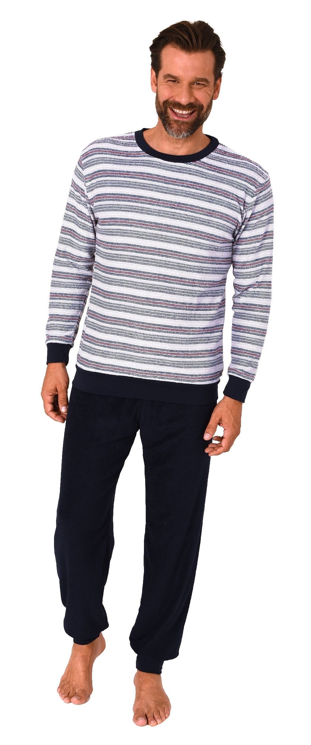 Normann Pyjama Herren langarm Frottee Schlafanzug günstig online kaufen