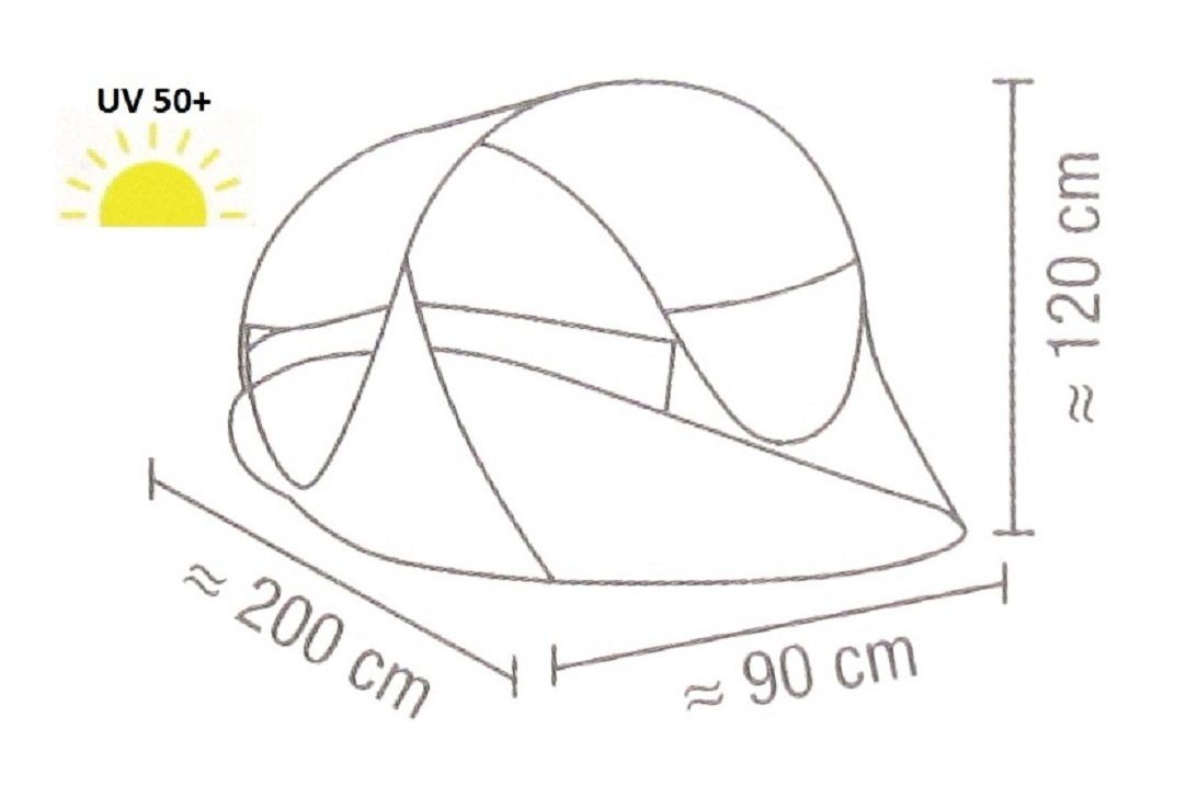 Haushalt International Strandmuschel XL-Pop-Up-Strandmuschel-UV-Schutz 50+ selbstaufstellend - Tragetasche, Personen: 3