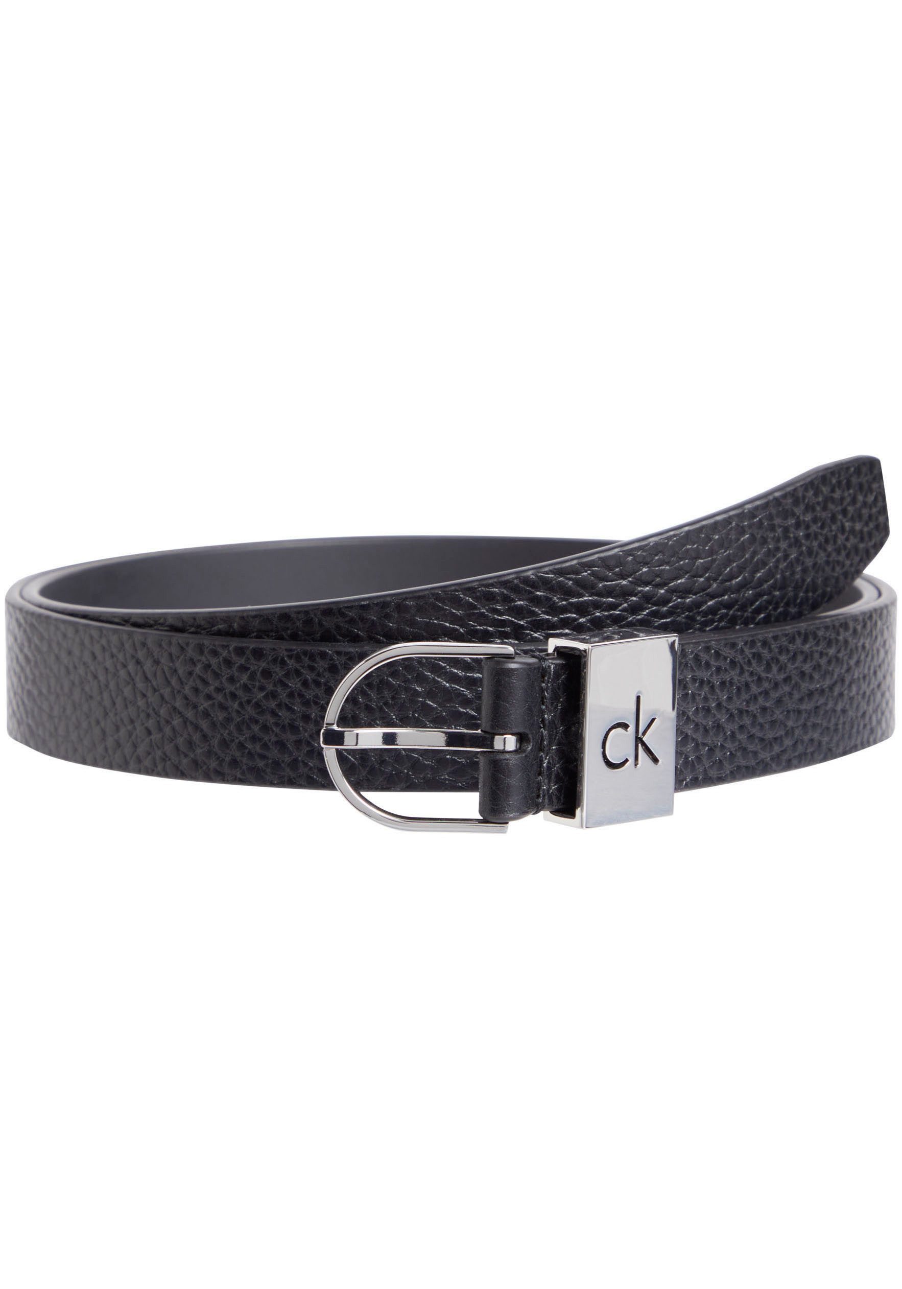 Calvin Klein Ledergürtel CK LOOP THIN ROUND BUCKLE 2.5 Logoprägung günstig online kaufen