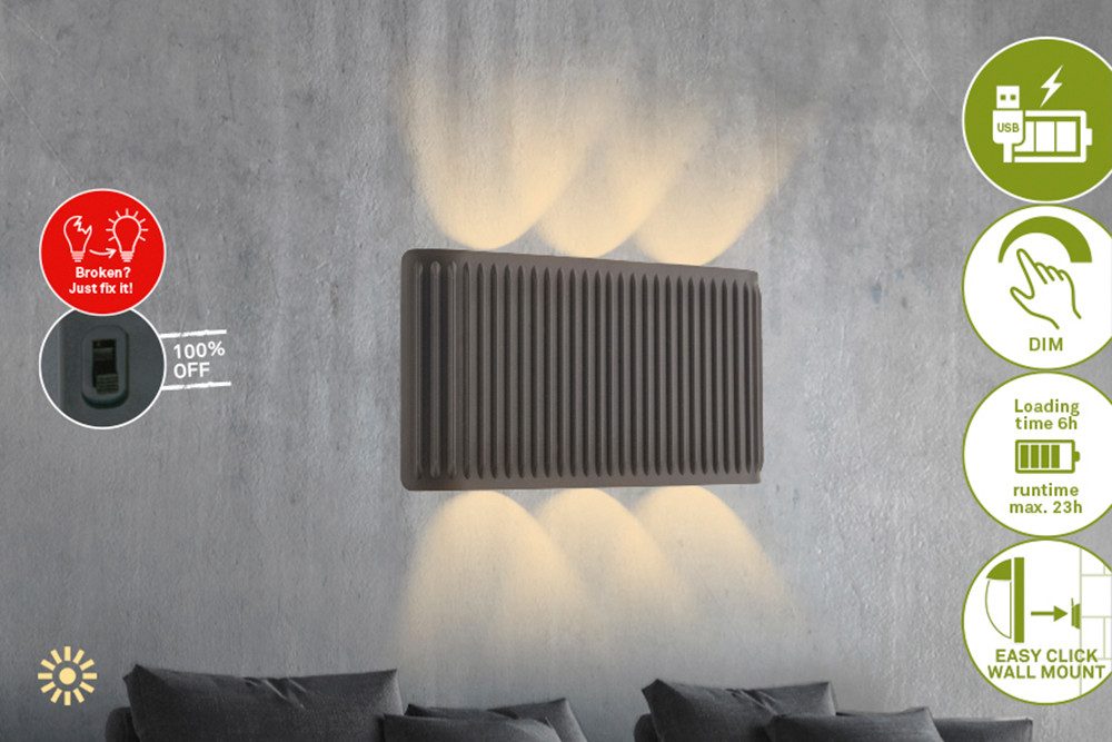 Briloner Leuchten LED Wandleuchte FADE, LED fest integriert, 17,5x9x4,5 cm, Wohnzimmer, Flur, Schlafzimmer