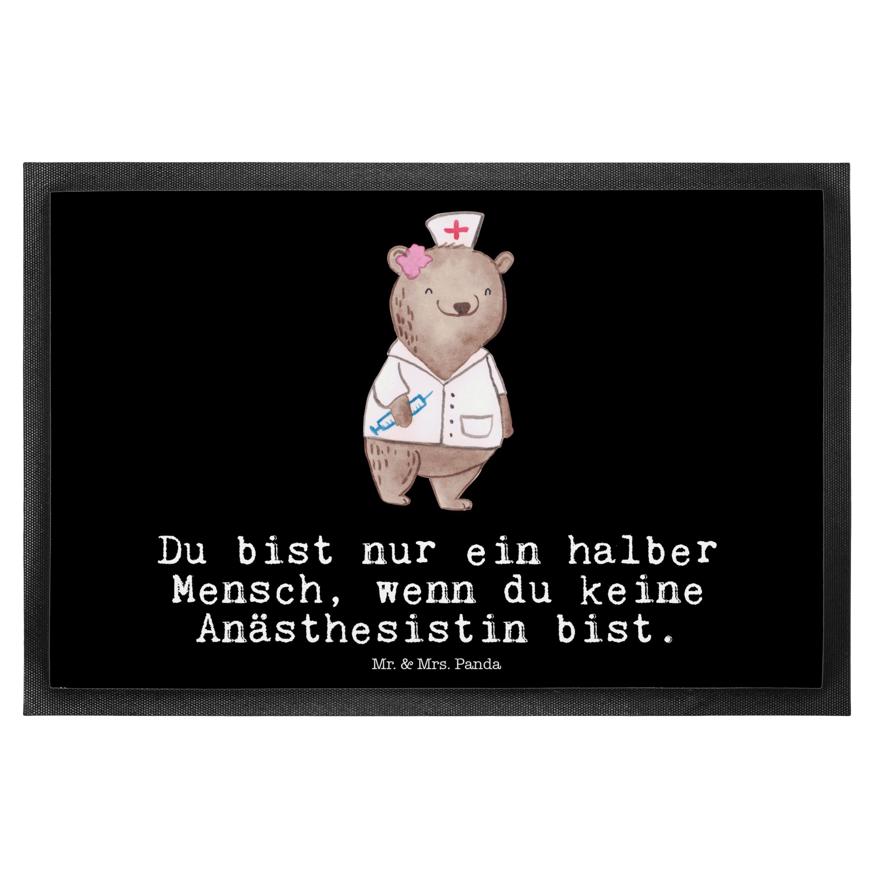 Fußmatte Anästhesistin mit Herz Schwarz Geschenk, Anästhesie