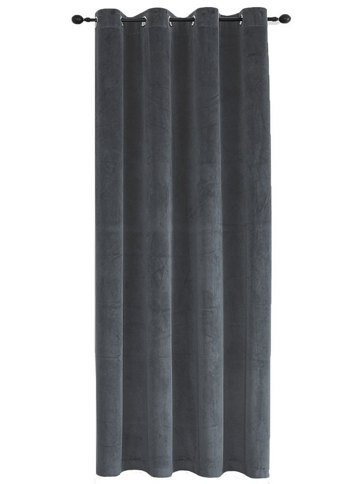 Gardine Vorhang Ösen Verdunkelung 300x245 cm Samt weich blickdicht Gardine,  Haus und Deko, Ösen (1 St), Polyester