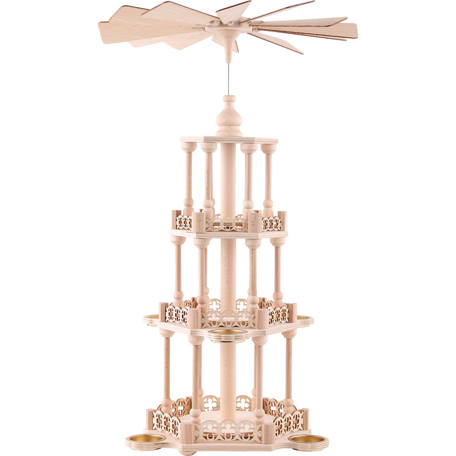 Weihnachtspyramide 3-stöckige Pyramide Selbstbausatz (50cm) von Saico Seiffen