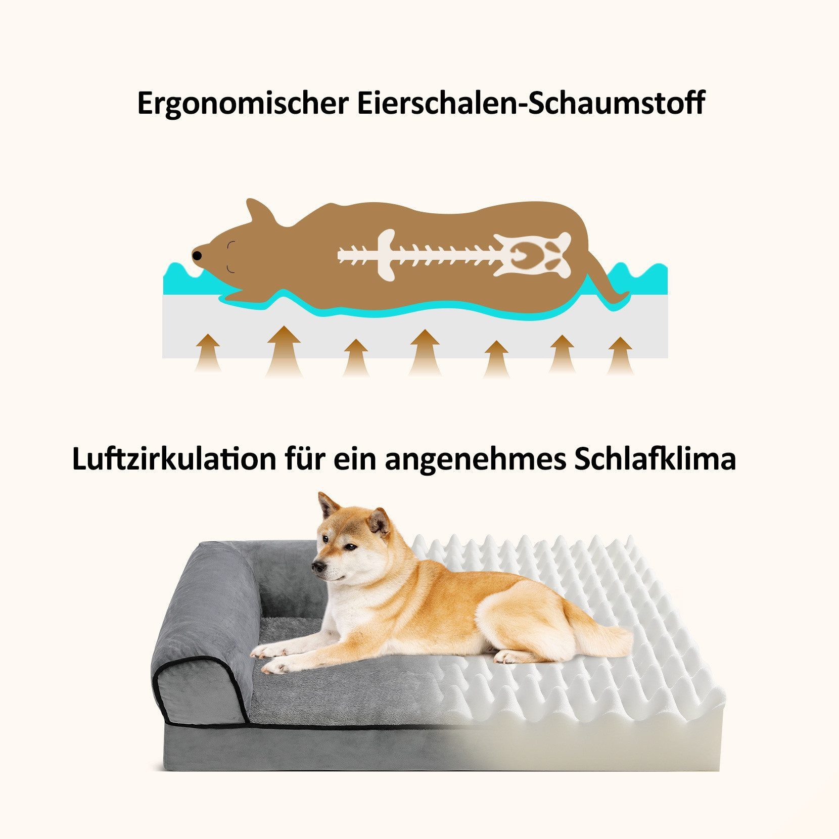 YOLEO Tierbett Hundebett mit abnehmbarem Stoffbezug günstig online kaufen