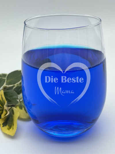 Wandtattoodesign Glas Trinkglas Wasserglas mit Gravur Die Beste Mama Muttertag Geburtstag