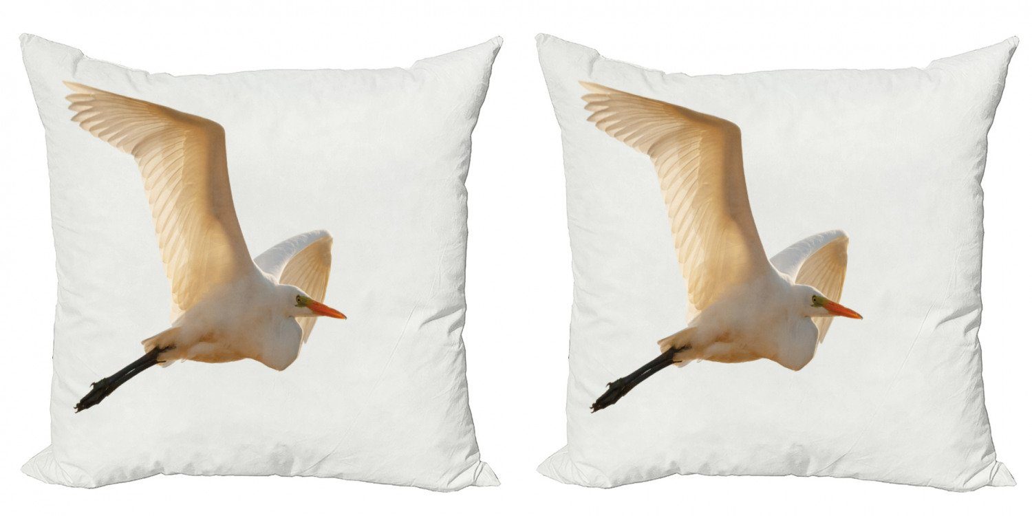 Kissenbezüge Modern Accent Doppelseitiger Digitaldruck, Abakuhaus (2 Stück), Reiher Macro Photo of Flying Heron