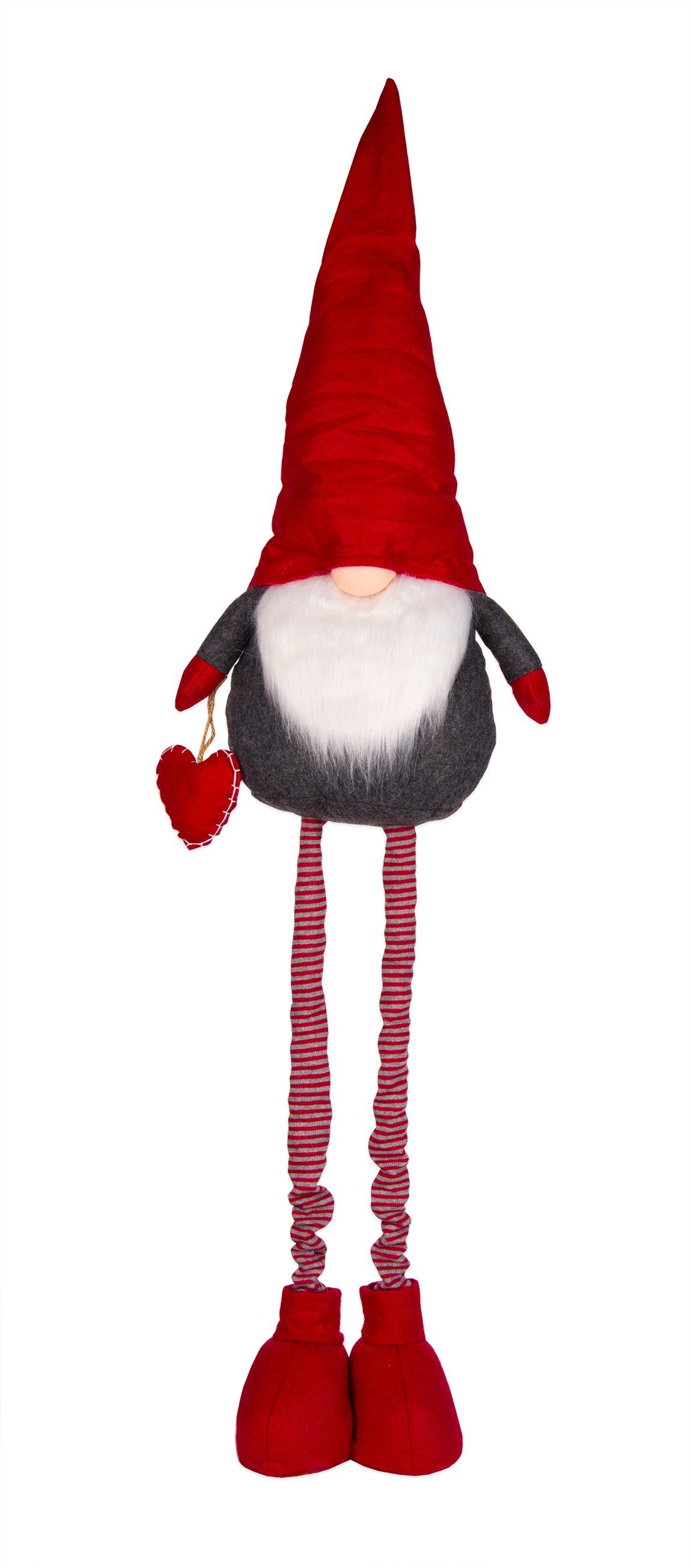 BigDean Dekofigur XXL Wichtel aus Filz mit Teleskop-Beinen 90-120 cm groß, günstig online kaufen