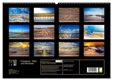 CALVENDO Wandkalender Friesland - Watt und Nordsee (Premium, hochwertiger DIN A2 Wandkalender 2023, Kunstdruck in Hochglanz)