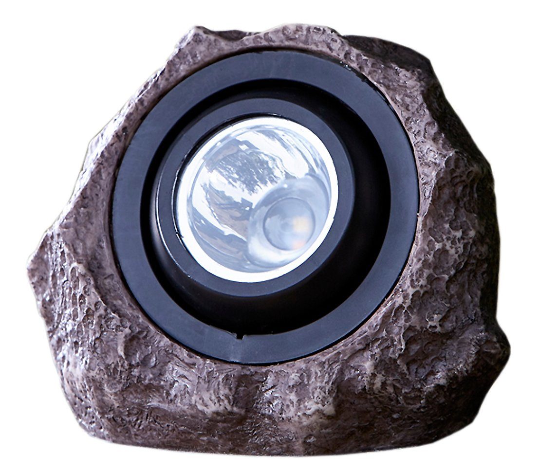 Dehner Solarstein cm, 20 LED Premium Solarleuchte 16.5 Kaltweiß Pedra, Polyresin, x