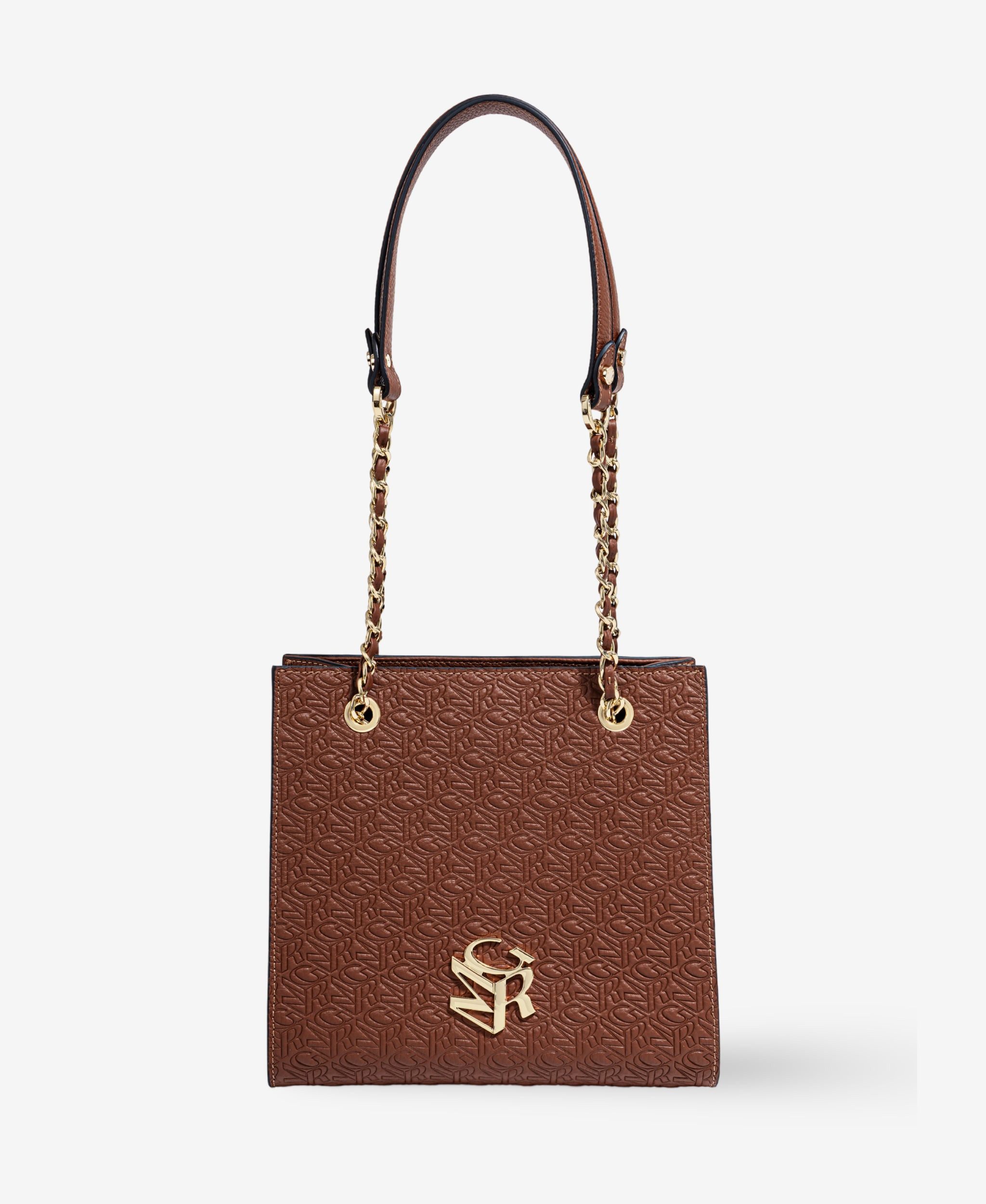 GLAMIRA Handtasche Lysandra Braune Schultertasche (1-tlg), echt Leder, mit Ketten-Detail