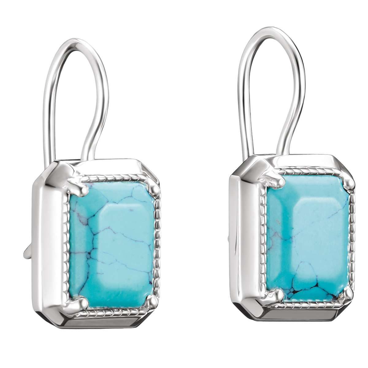 THOMAS SABO Paar Ohrhänger H2339-404-17, für Damen Elyndra Oktagon Türkisfarben Silber
