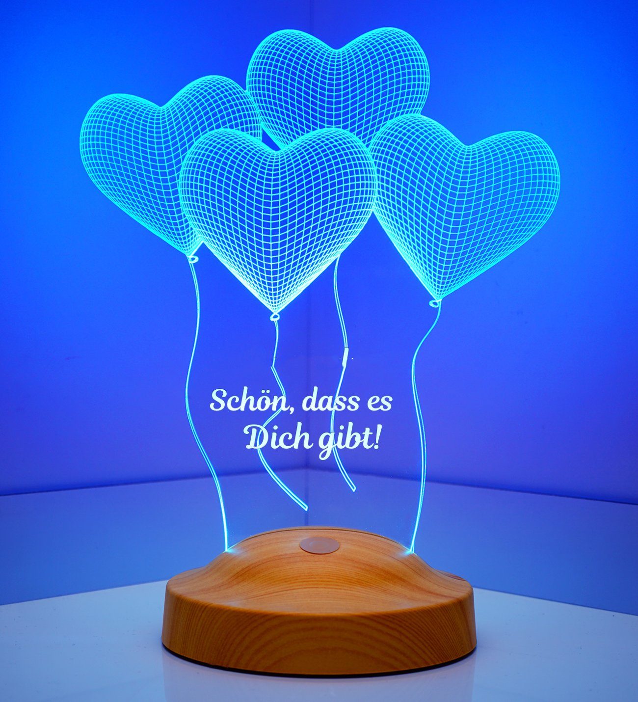 6 LED LED Geschenkelampe Lampe fest für Lampe Nachttischlampe LED Herzen 3D Friend, Best Farben, Vier integriert, LED