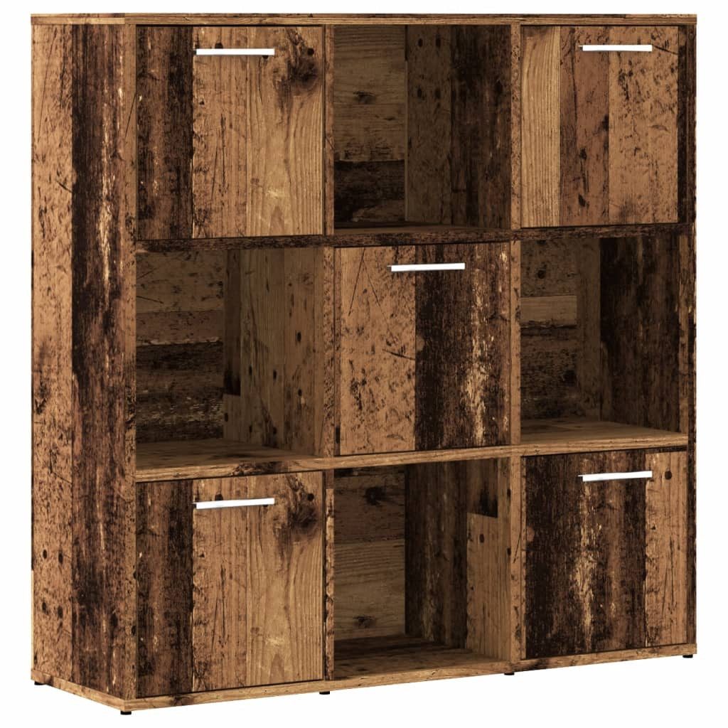 vidaXL Bücherregal Bücherregal Altholz-Optik 90x28x90 cm günstig online kaufen