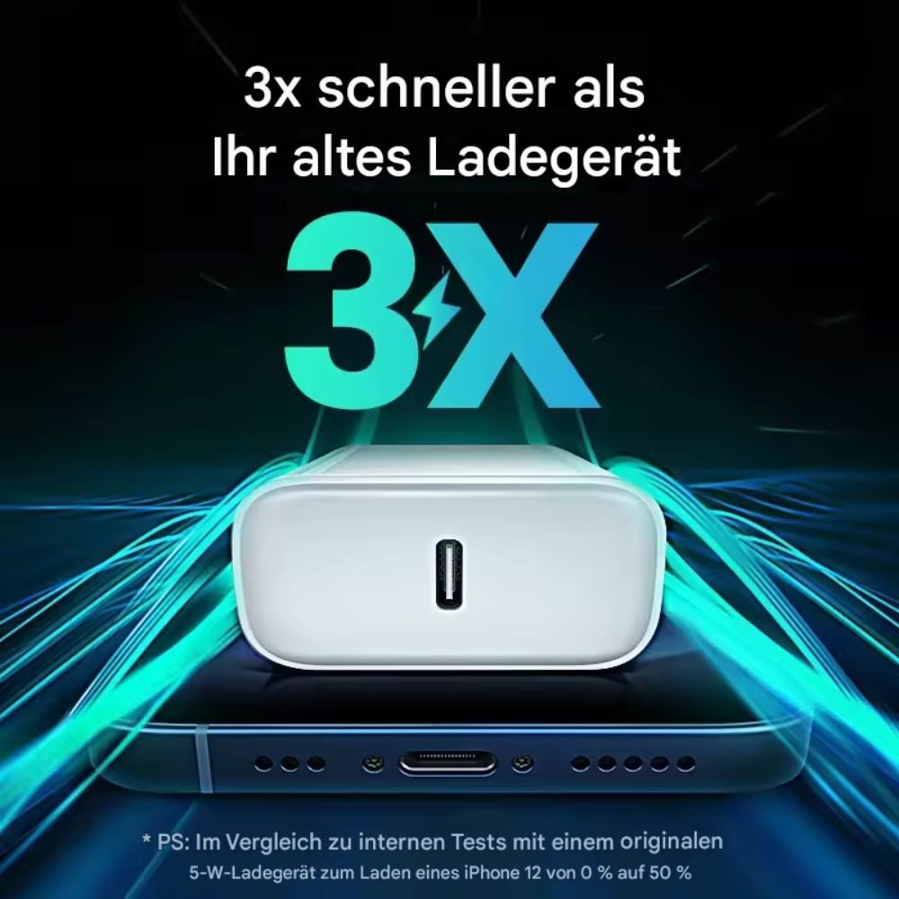 Montegoni 20W Schnellladegerät Set mit 1m USB-C Kabel, Fast Charger für iPhone Smartphone-Ladegerät (1× 20W PD Schnellladeadapter, 1m USB-C auf USB-C, Schnellladung, Power Delivery, 1m Kabel, Schutzfunktionen)