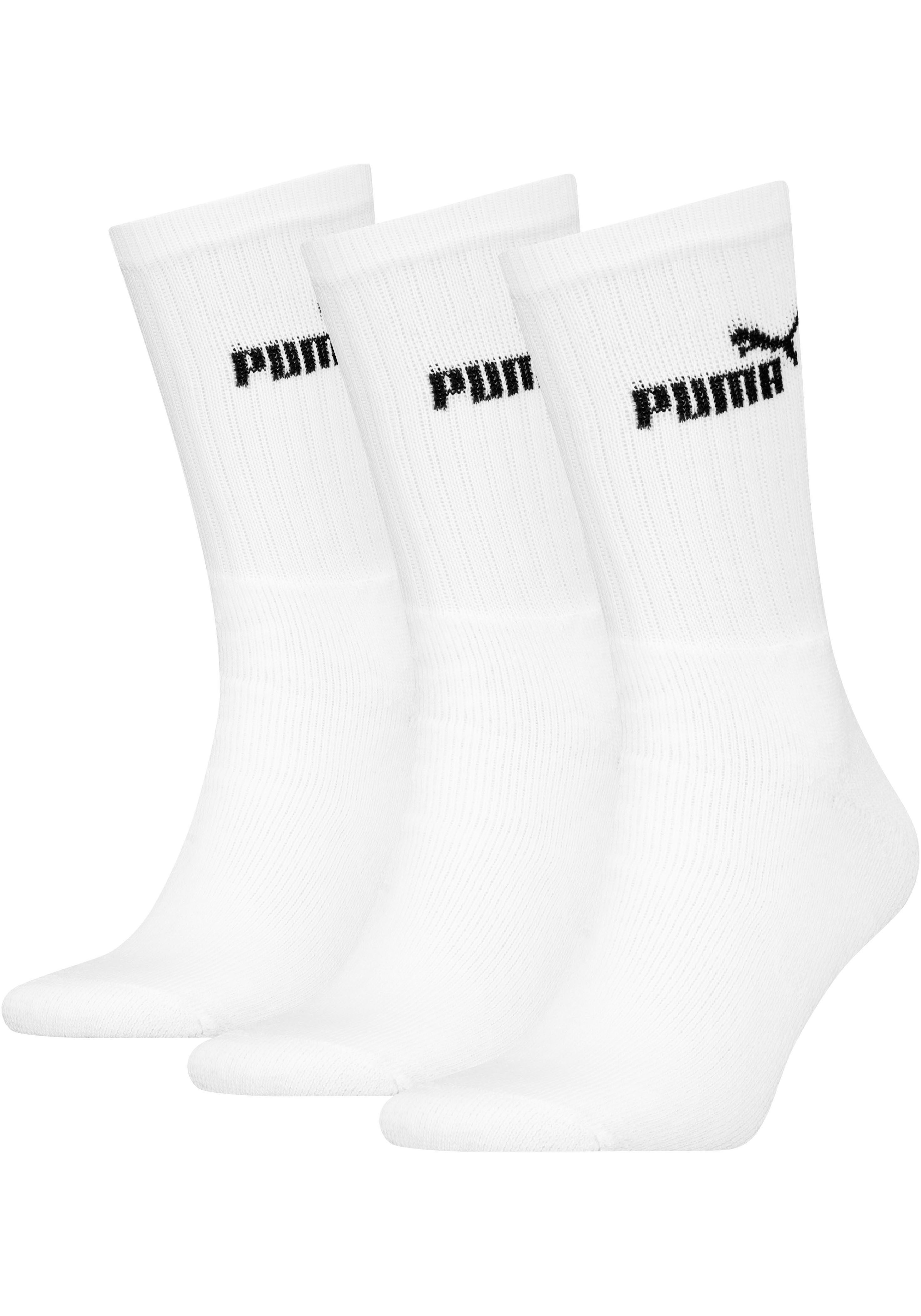 PUMA Freizeitsocken (3-Paar) Atmungsaktiv, feuchtigkeitsregulierend, Stretchanteil