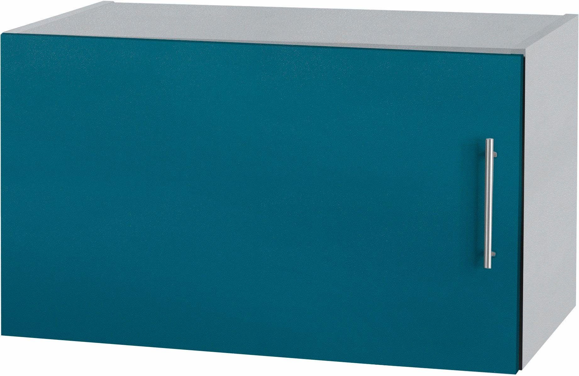 wiho Küchen Kurzhängeschrank Kiel 60 cm breit Ozeanblau | Hellgrau