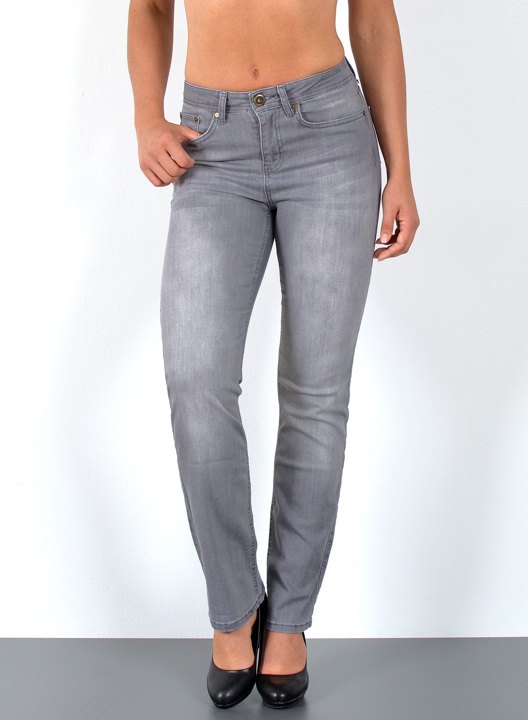 ESRA Straight-Jeans Premium High Waist Jeans Damen Straight Leg Hosen Stretch-Jeans G8 Straight Leg Damen Jeans High Waist Hose Stretch Regular Jeanshose