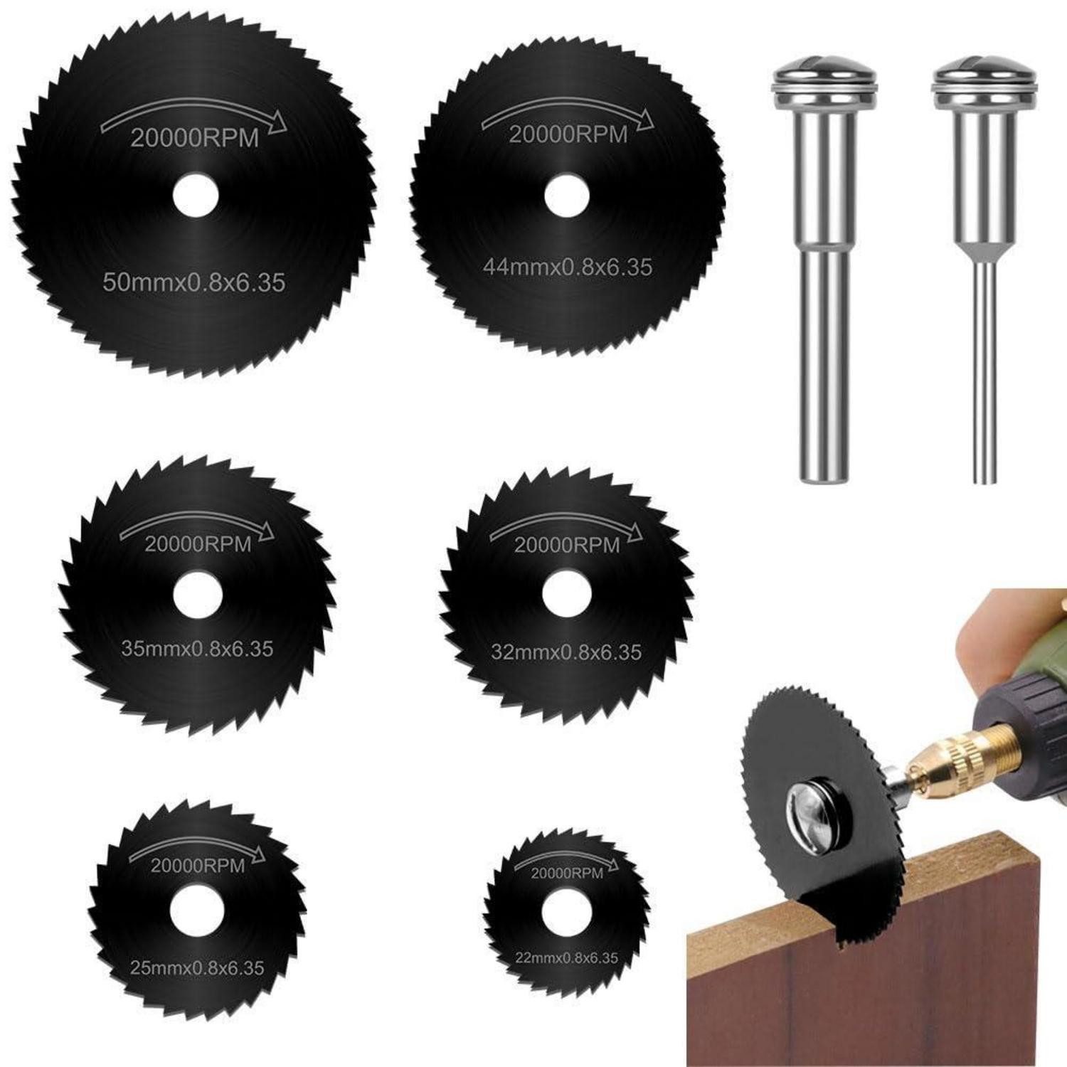 LuxusKollektion Kreissägeblatt Kreissägeblätter HSS 6er Multitool Holz Kunststoff Metall 8PC
