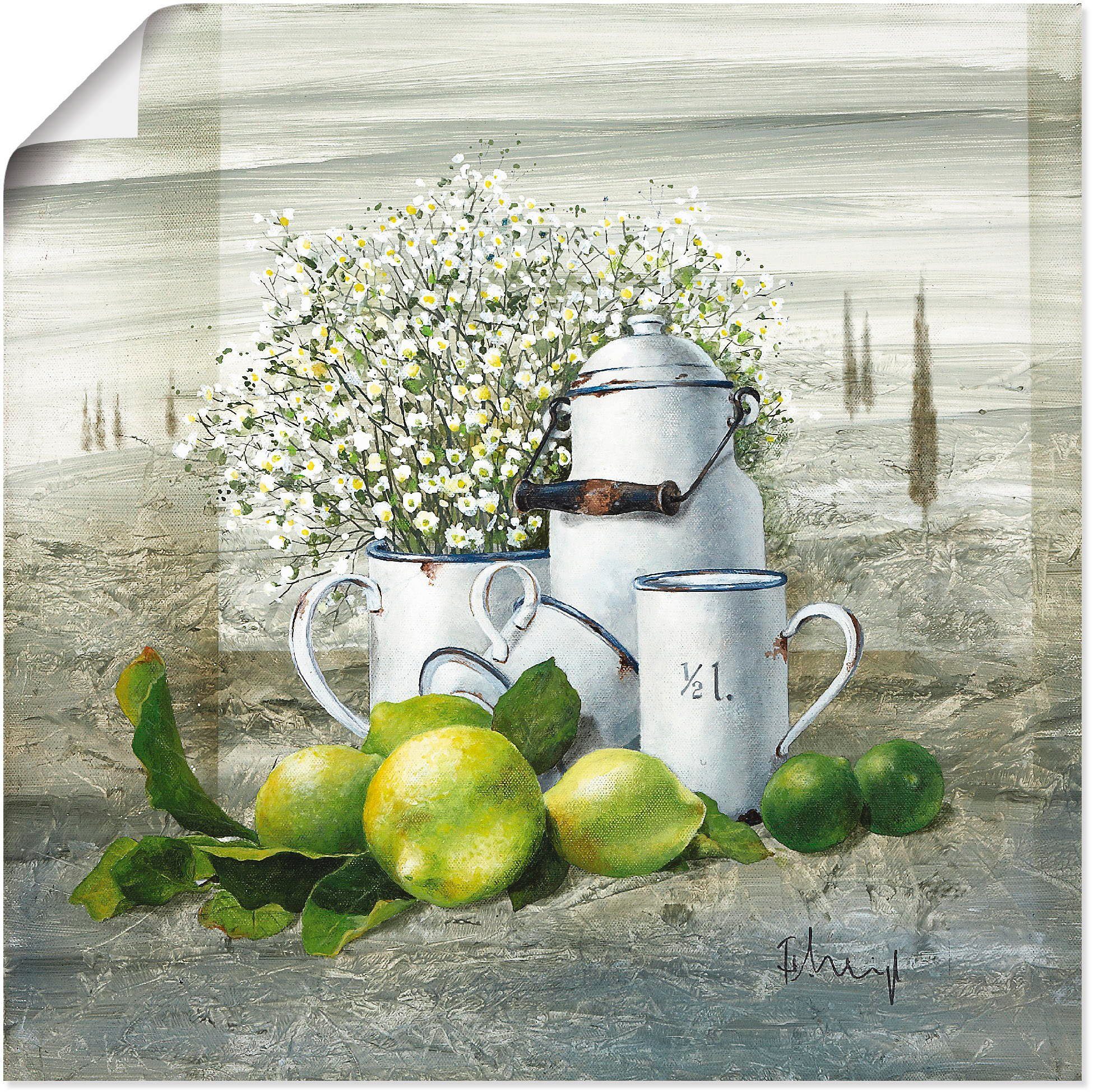 Artland Wandbild Stillleben mit Milchkanne, Arrangements (1 St), als Leinwa günstig online kaufen