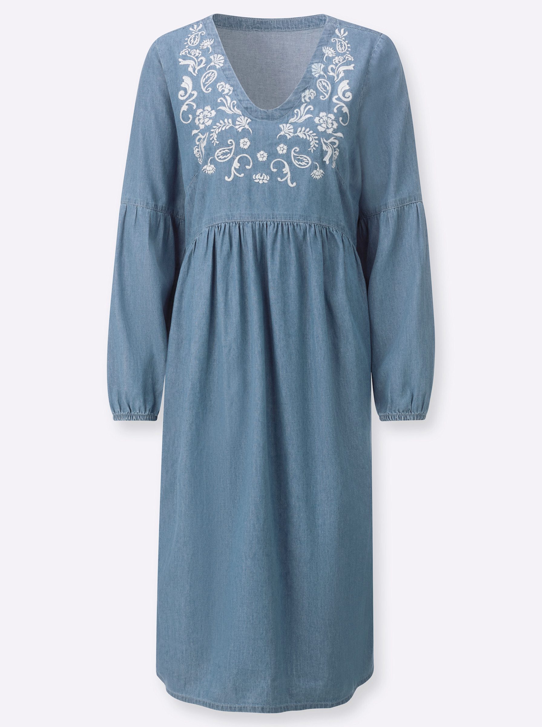 Etuikleid Jeans-Kleid Langarm