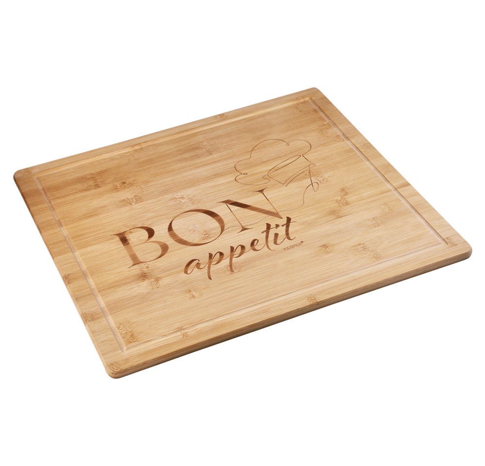 KESPER® Herdblende-/Abdeckplatte Schneidebrett, Bon appetit, Bambus, (1 tlg), mit vier Bambusfüßen
