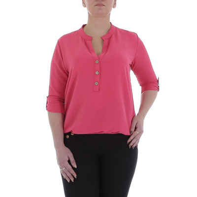 Ital-Design Crinklebluse Damen Elegant Bluse in Pink