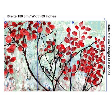 wandmotiv24 Fototapete Baum rote Blätter, glatt, Wandtapete, Motivtapete, matt, Vliestapete
