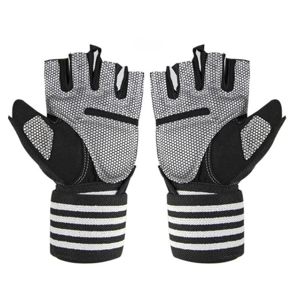 Rötting Design Trainingshandschuhe mit Handgelenkschutz für Fitness Fahrrad Ausdauer Sport Männer Frauen (Farbe: schwarz/grau, Rötting Sports) atmungsaktiv, mit Klettverschluss