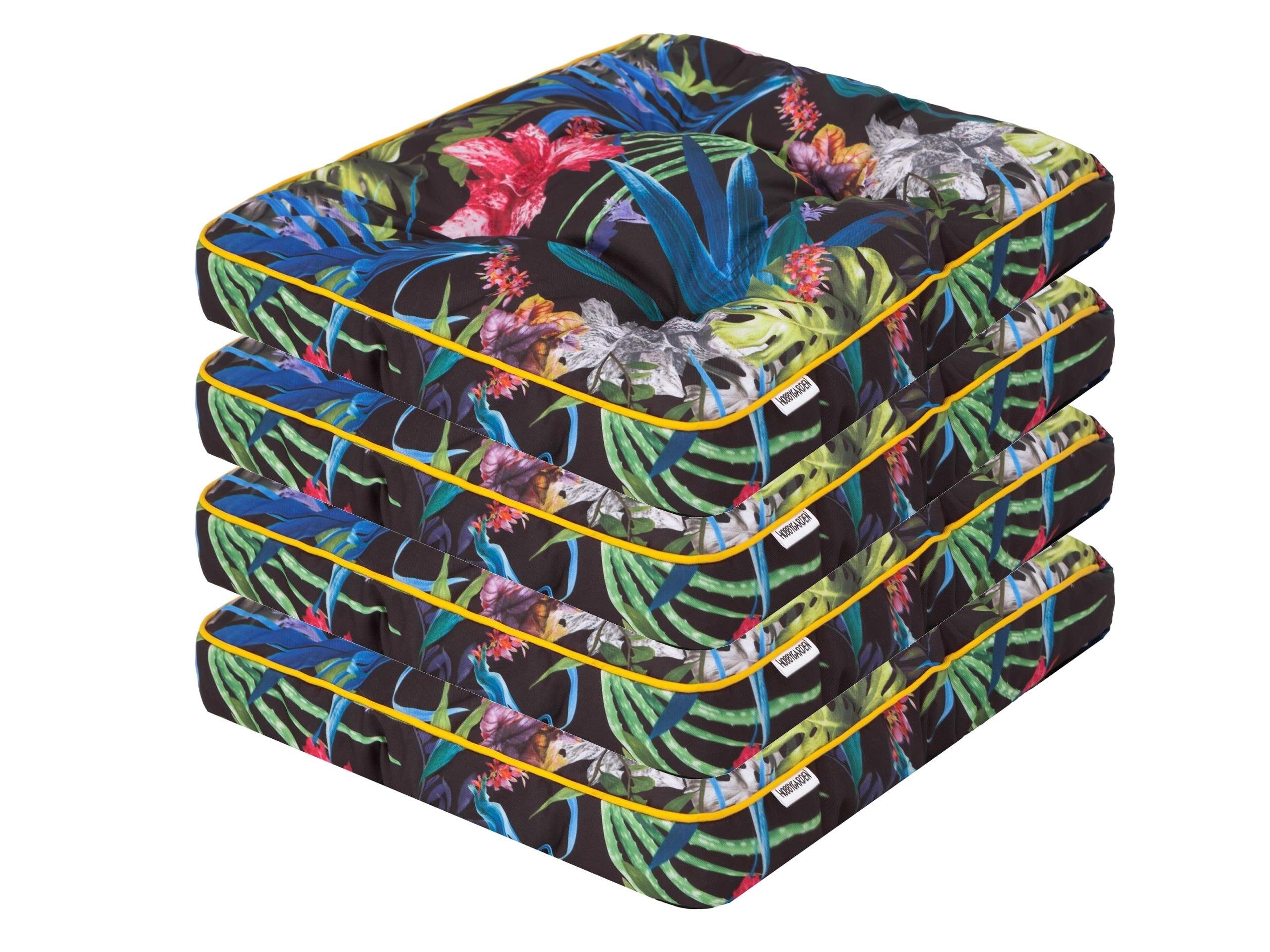 Bjird Подушка для стула Подушки 49x47x8 cm, 4er Set Polsterauflagen mit 8 cm dicke Polsterung