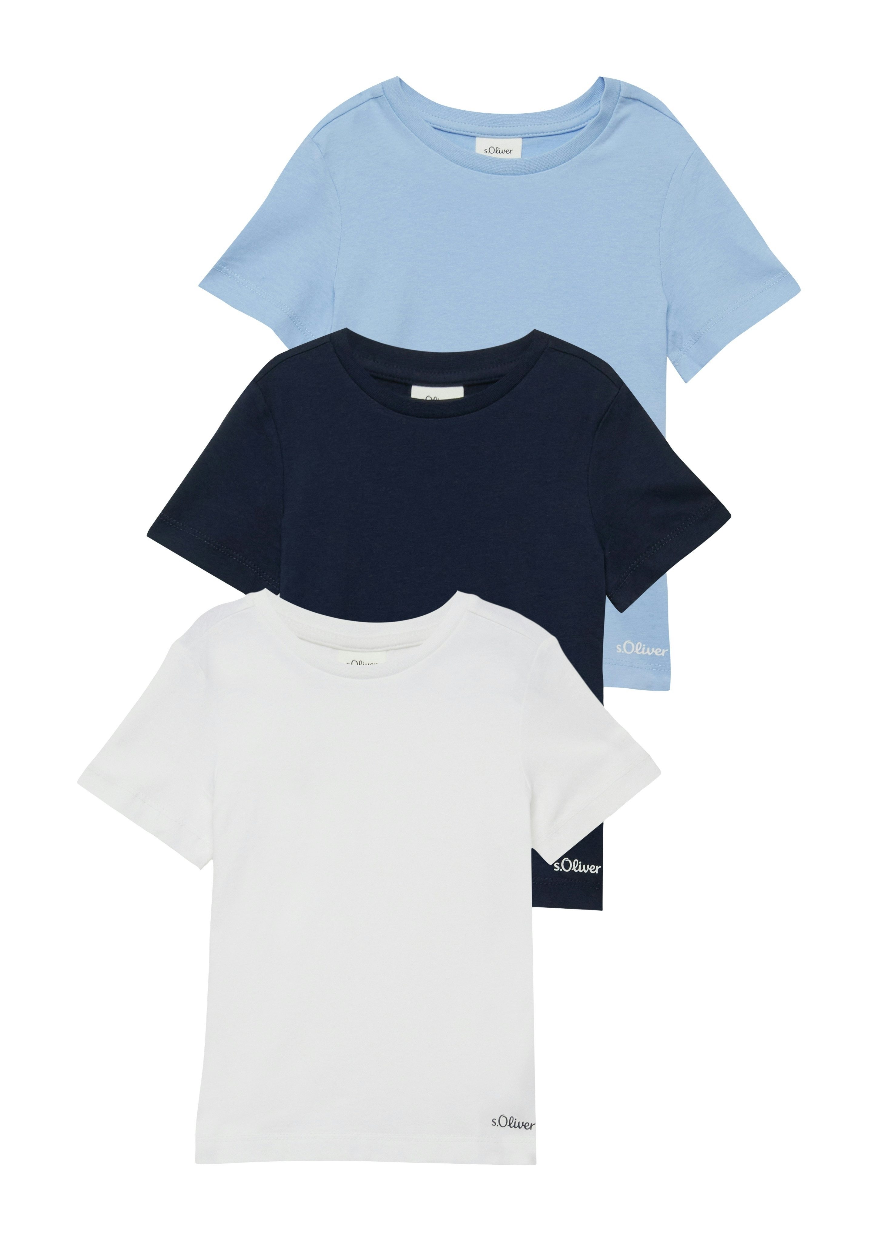 s.Oliver Junior T-Shirt (Packung, 3-tlg) mit Rundhalsausschnitt