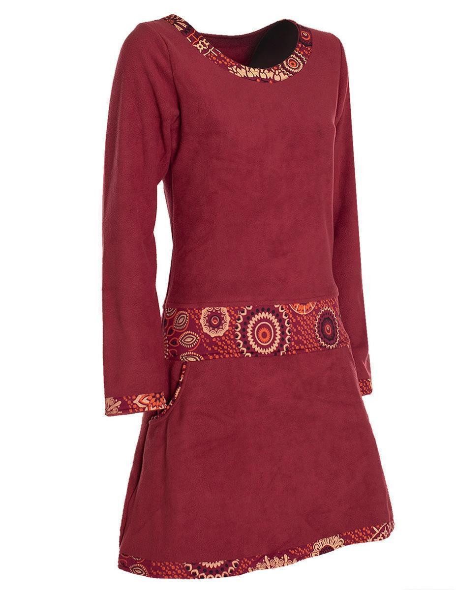 Vishes Midikleid Extra warmes Winterkleid Damen Langarm Kleider Sweatkleid Fleece Elfen, Hippe, Boho, Goa Style – Bild 5 von 5