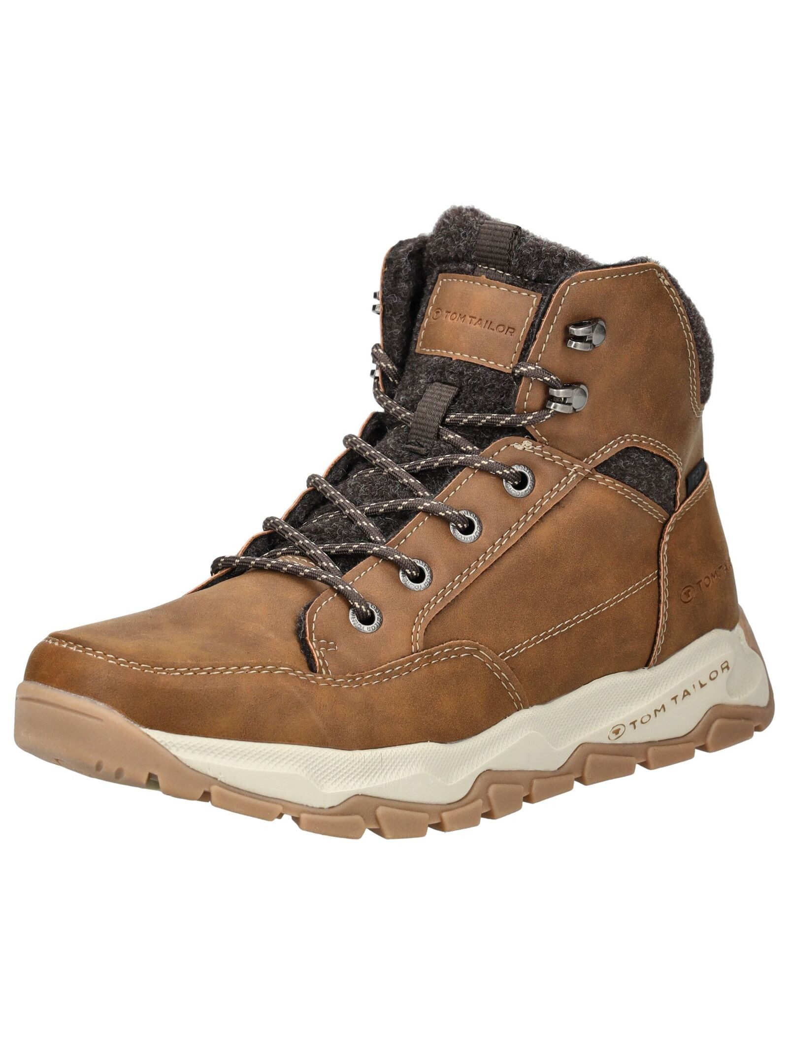 TOM TAILOR Tom Tailor Stiefelette Lederimitat/Textil Schnürstiefelette günstig online kaufen