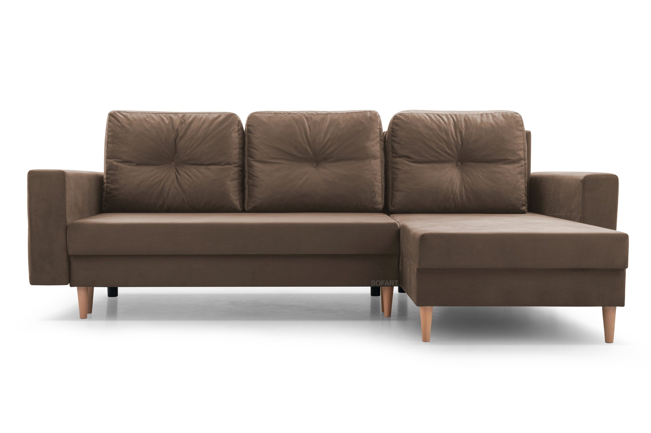 MOEBLO Ecksofa CARL, Ottomane Links als auch rechts montierbar Couch für Wohnzimmer, Schlafsofa Sofagarnitur Sofa Eckcouch L-Form Wohnlandschaft, mit Bettkasten und Schlaffunktion