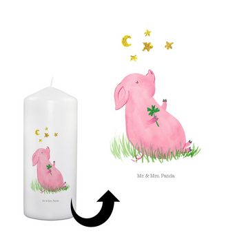 Mr. & Mrs. Panda Formkerze 19 x 8 cm Schwein Glück - Weiß - Geschenk, Besondere Kerze, Tiere, Mo (1-tlg), Vielfältige Designs