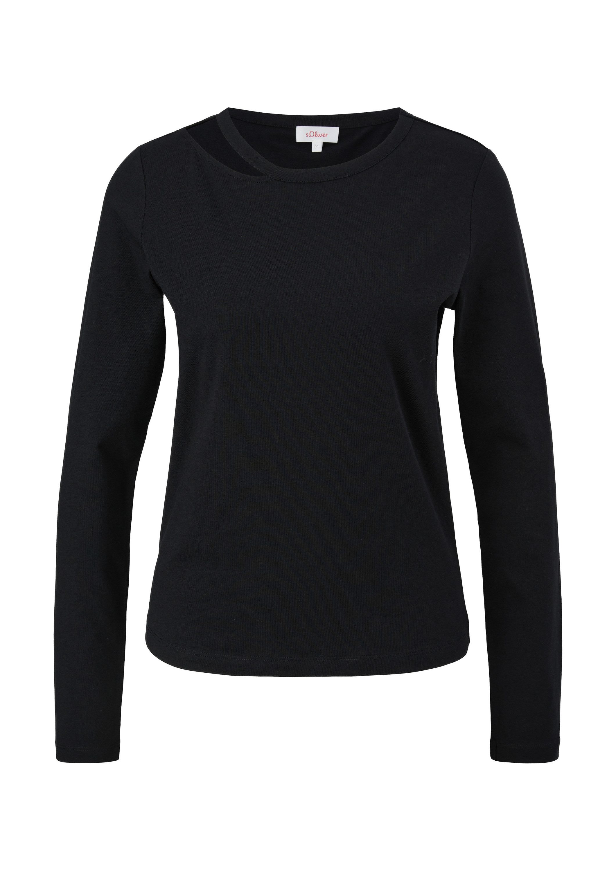 s.Oliver Langarmshirt T-Shirt Langarmshirt mit Cut-out-Detail günstig online kaufen