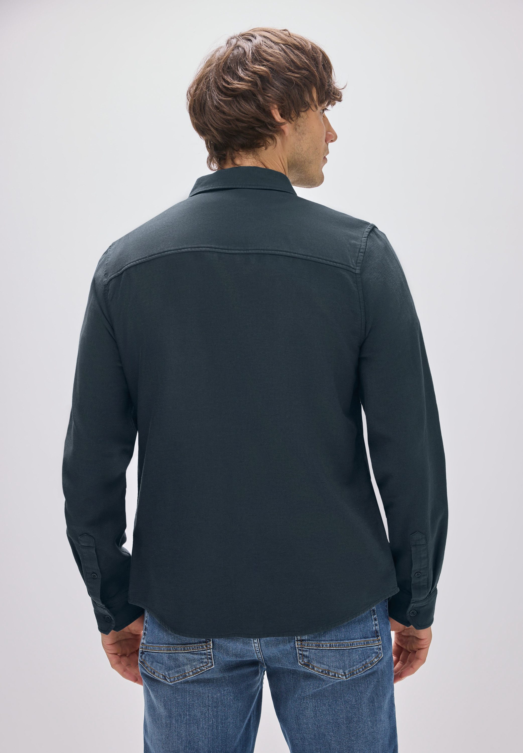 STREET ONE MEN Langarmhemd mit Knopfleiste günstig online kaufen