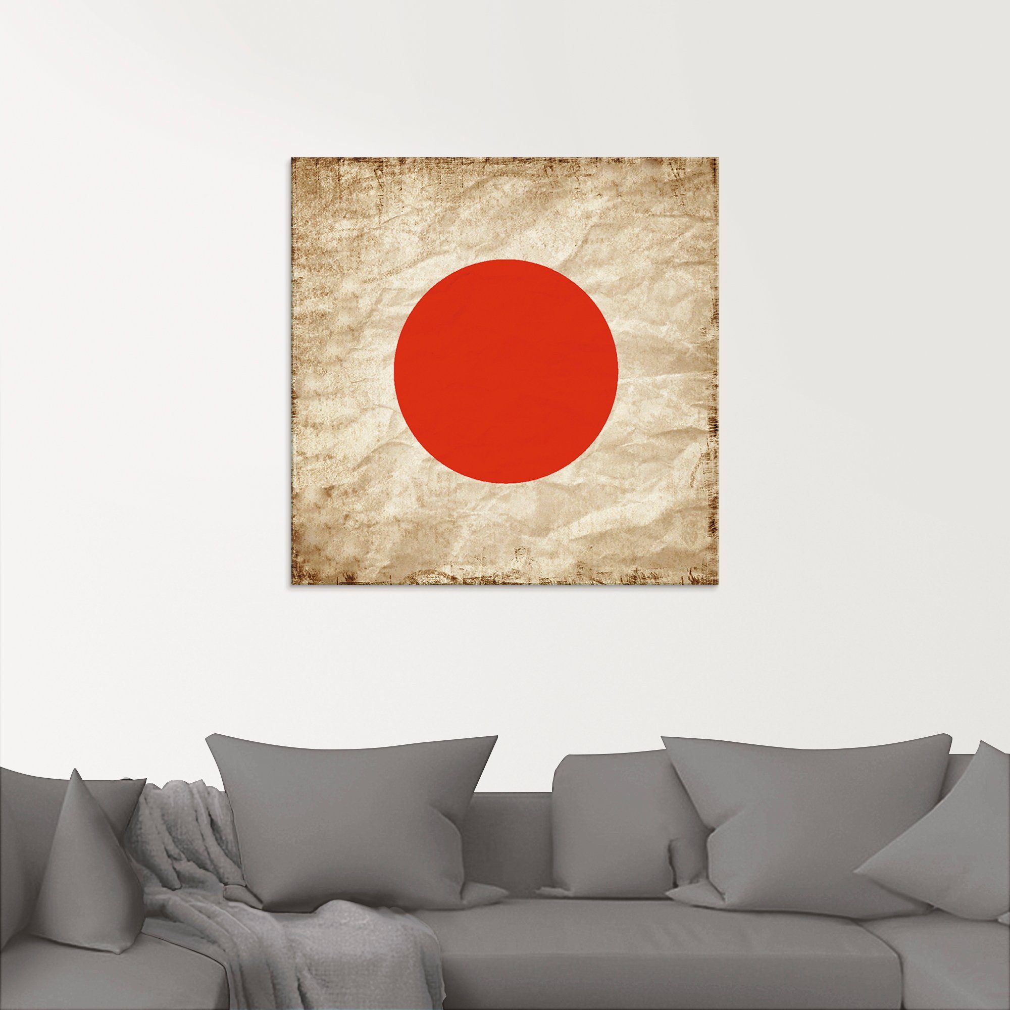 Zeichen Größen in Artland Glasbild Symbol, Japan Flagge (1 Japanische St), verschiedenen